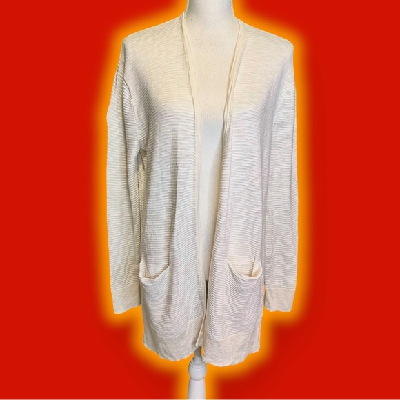Madewell ‘Summer Ryder Cardigan Sweater in Stripe’ in “Pearl Ivory” Size Small - Picture 4 of 16